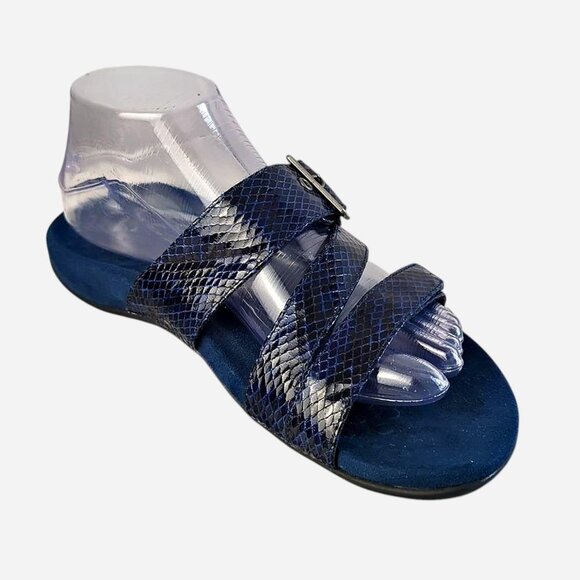 Vionic Rest Skylar Slides Sandals Navy Snake Print Orthotic Comfort l Size 8 - Picture 6 of 8